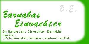 barnabas einvachter business card