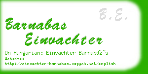 barnabas einvachter business card